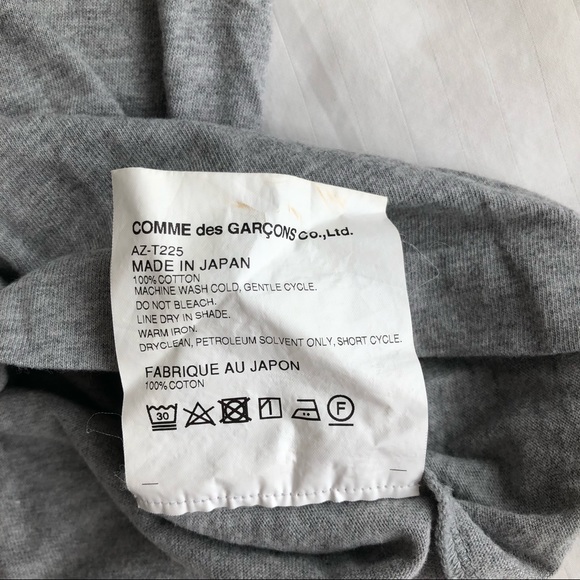 COMME DES GARÇONS PLAY WOMENS GREY DOUBLE HEART T-SHIRT - Picture 7 of 10